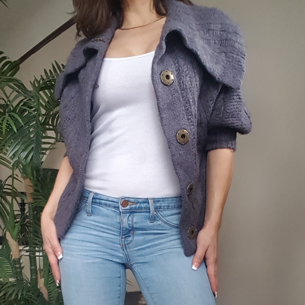 Free People soft taupe purple sweater  small